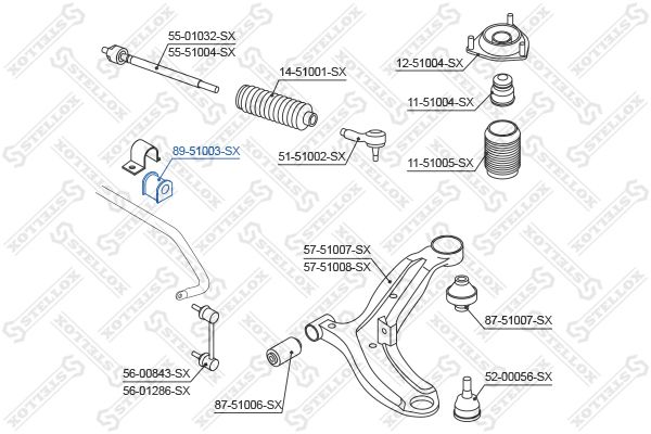 Опора, стабілізатор, Stellox 89-51003-SX