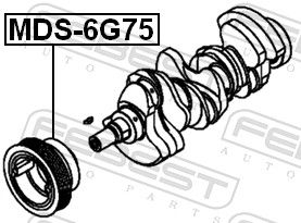 Шків, колінчатий вал, Febest MDS-6G75