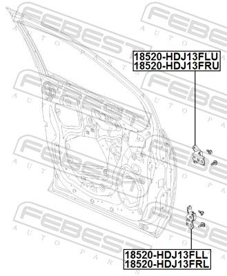 Ukse hinge, FEBEST 18520-HDJ13FRU