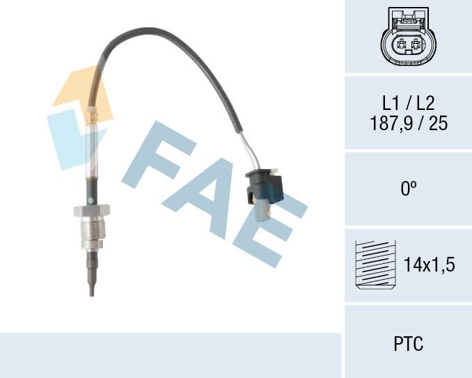 Датчик, температура відпрацьованих газів, Fae 68052