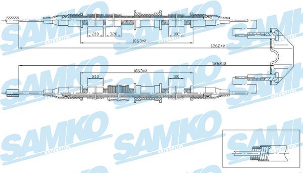 Тросовий привод, стоянкове гальмо, Samko C0536B