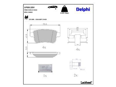 DELPHI LP5012EV Brake Pad Set, disc brake