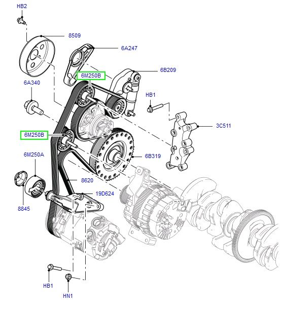AG PARTS 6540 Deflection/Guide Pulley, V-ribbed belt