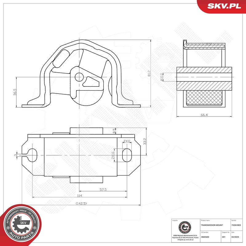 ESEN SKV 75SKV803 Mounting, automatic transmission