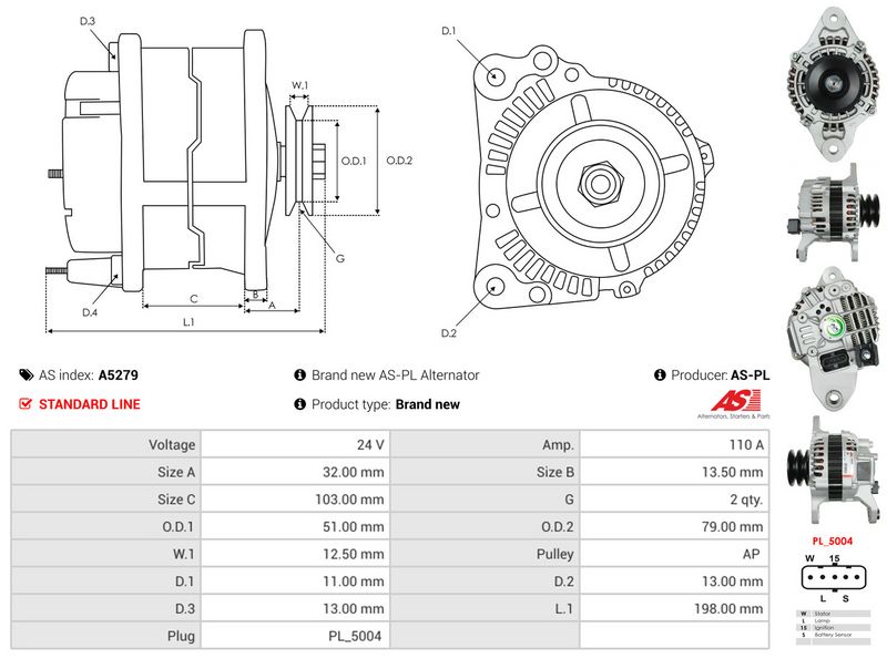 AS-PL A5279 Alternator