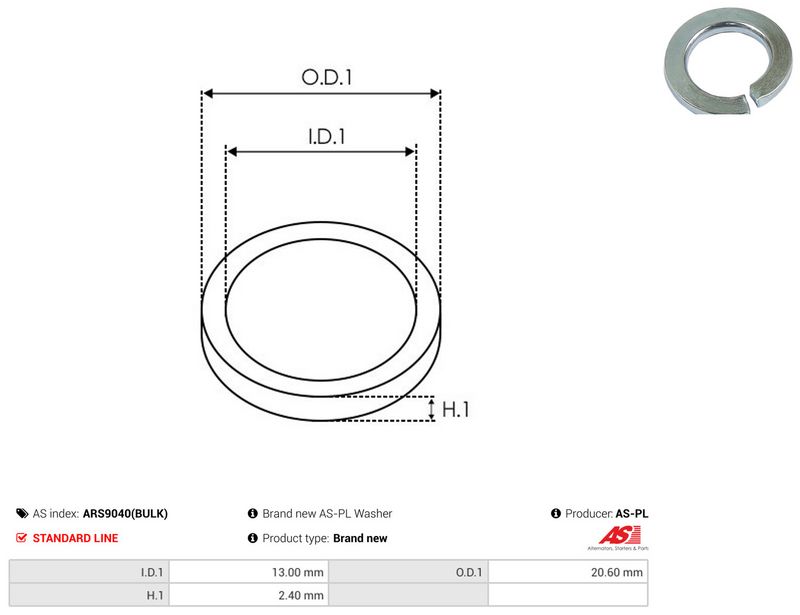 AS-PL ARS9040(BULK) Repair Set, alternator