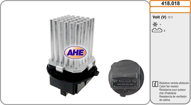 AHE 418.018 Series Resistor, electric motor (radiator fan)