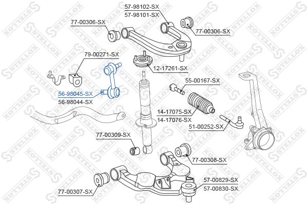 STELLOX 56-98045-SX Link/Coupling Rod, stabiliser bar