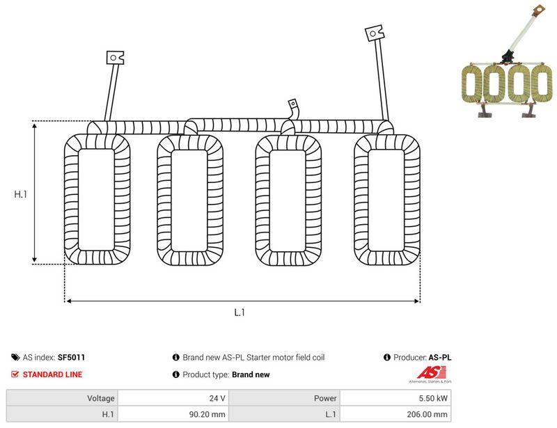 AS-PL SF5011 Field Winding, starter