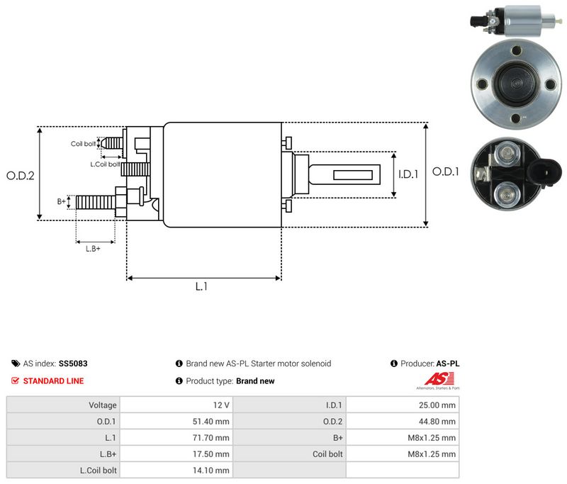 Magnetlülitus, starter, AS-PL SS5083