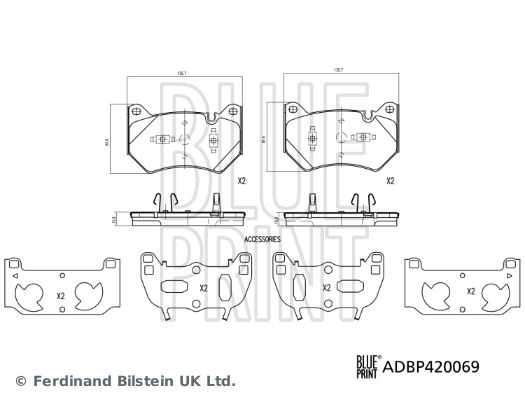 BLUE PRINT ADBP420069 Brake Pad Set, disc brake