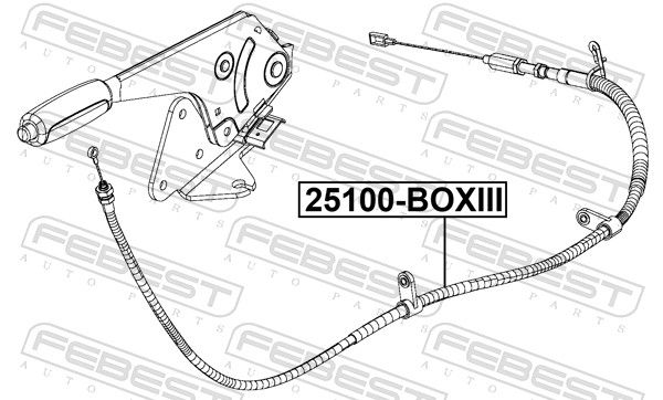 FEBEST 25100-BOXIII Cable Pull, parking brake