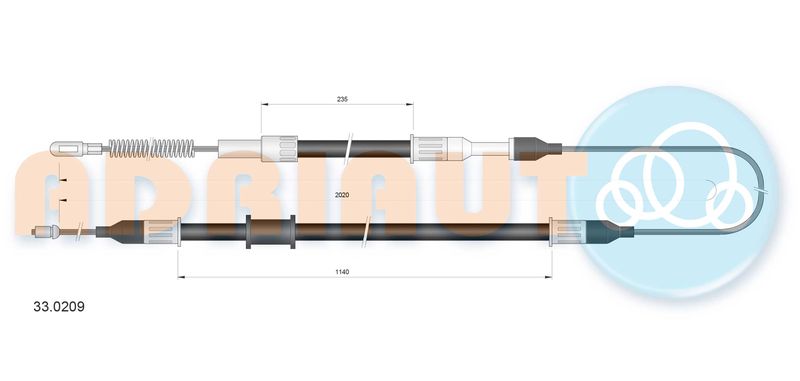 Тросовий привод, стоянкове гальмо, Adriauto 33.0209