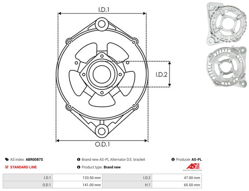 Kaitsekate, generaator, AS-PL ABR0087S
