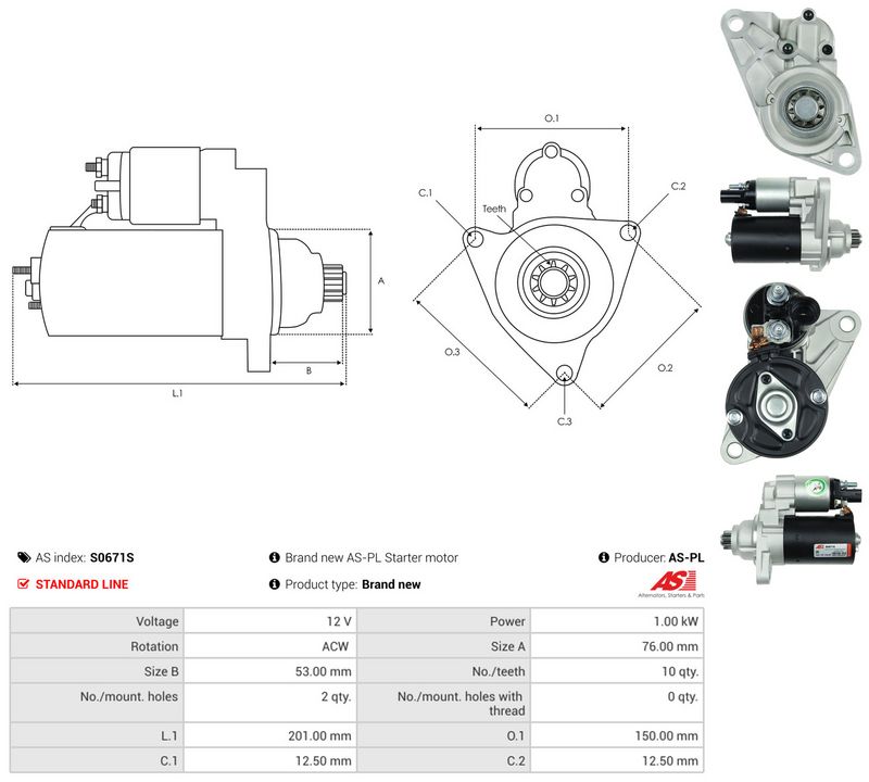 Starter, AS-PL S0671S