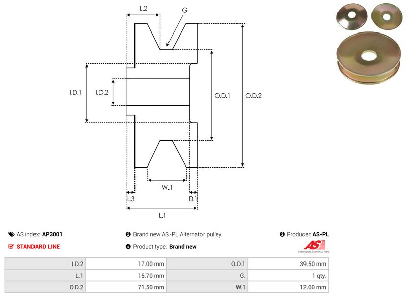 Rihmaratas, generaator, AS-PL AP3001