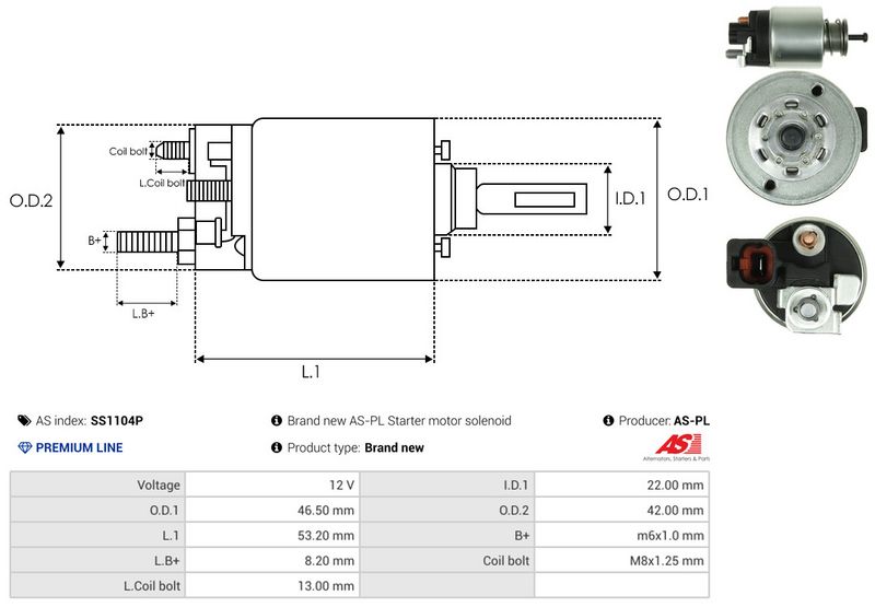 AS-PL SS1104P Solenoid Switch, starter