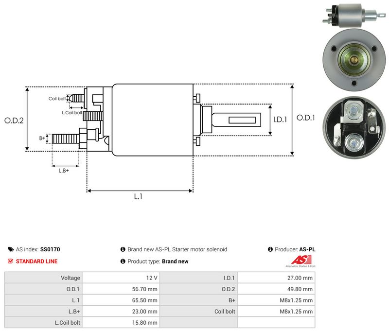 AS-PL SS0170 Solenoid Switch, starter