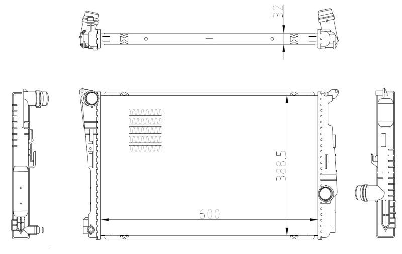 Радіатор, система охолодження двигуна, Nrf 59228