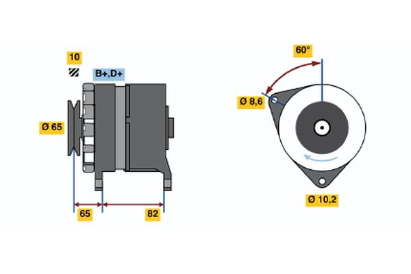 BOSCH Dynamo / Alternator 0 986 035 670