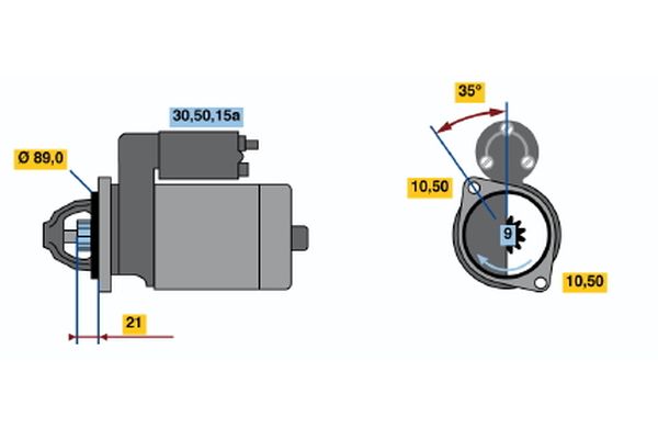 BOSCH Startmotor / Starter 0 986 013 160