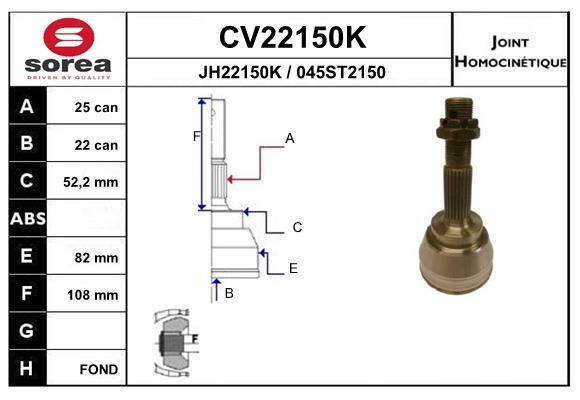 EAI csuklókészlet, hajtótengely CV22150K