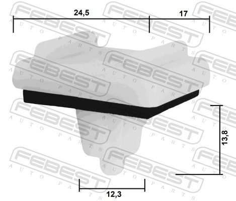 Затискач, декоративна/захисна накладка, Febest 88570-012