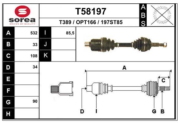 EAI hajtótengely T58197