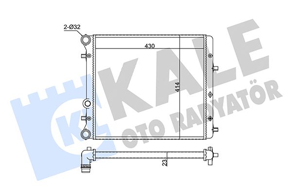 Радіатор, система охолодження двигуна, Kale Oto Radyatör 349245