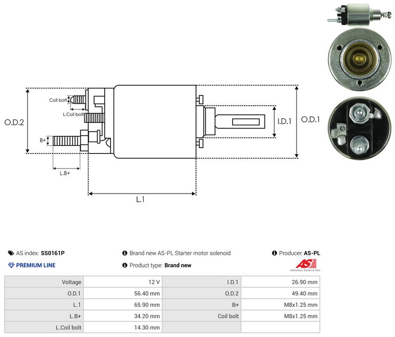 Magnetlülitus, starter, AS-PL SS0161P