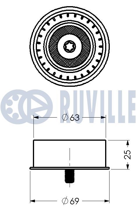 Відвідний/напрямний ролик, зубчастий ремінь, Ruville 540181