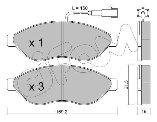 Комплект гальмівних накладок, дискове гальмо