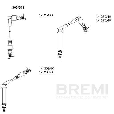 Комплект проводів високої напруги, Bremi 300/649