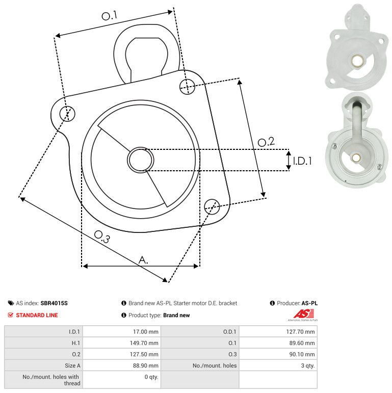 AS-PL SBR4015S Starter Lid, carburettor