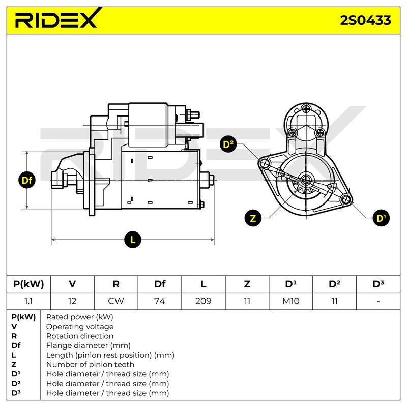 стартер RIDEX