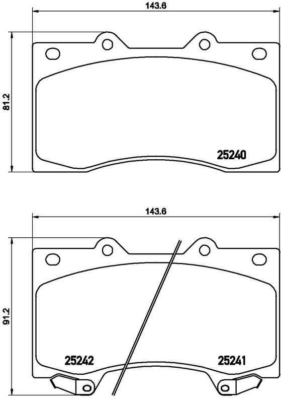 Piduriklotsi komplekt, ketaspidur, BREMBO P 56 081