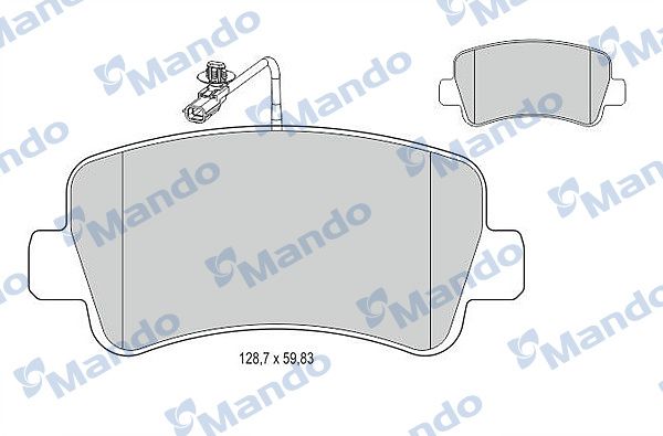 Комплект гальмівних накладок, дискове гальмо, Mando MBF015044