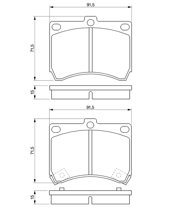 Piduriklotsi komplekt, ketaspidur, BOSCH 0 986 460 974