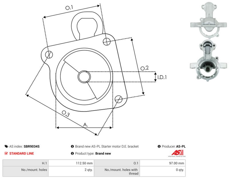 AS-PL SBR9034S Starter Lid, carburettor