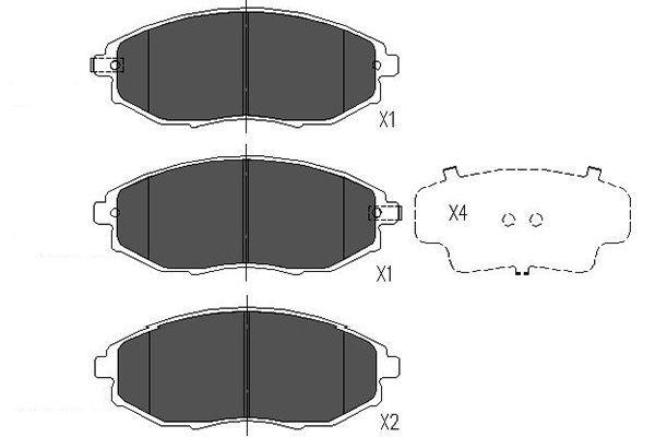 Комплект гальмівних накладок, дискове гальмо, Kavo Parts KBP-1011