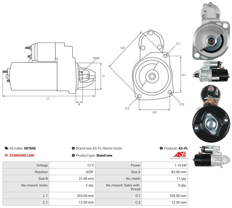 Starter, AS-PL S0764S