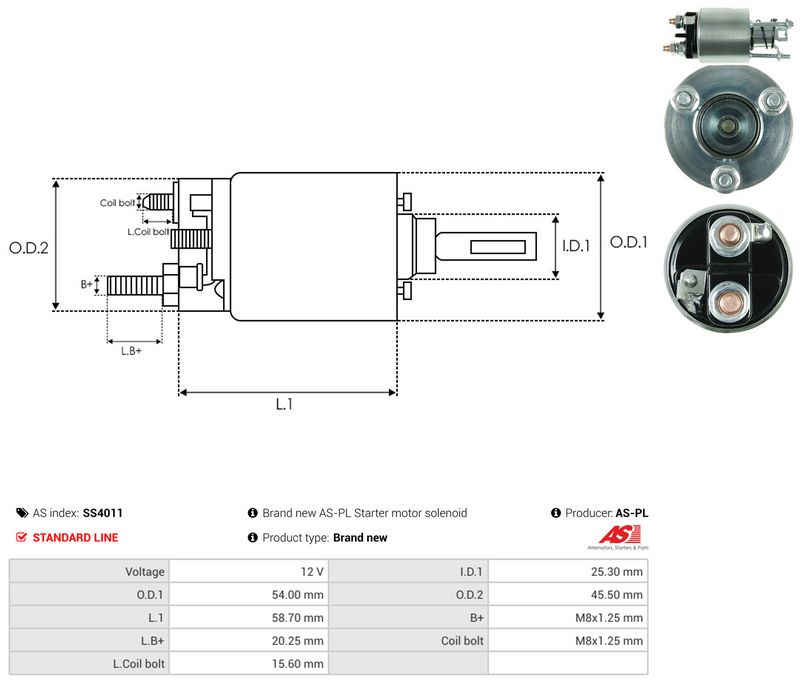 AS-PL SS4011 Solenoid Switch, starter