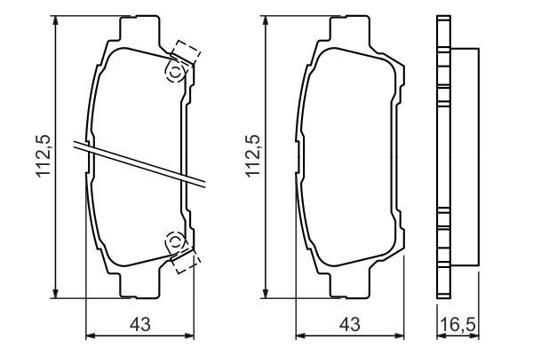 BOSCH TOYOTA гальмівні колодки задній Avensis Verso 01-, Previa 00-