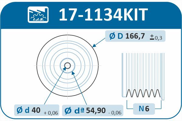 Комплект шківів, колінчатий вал, Ijs 17-1134KIT