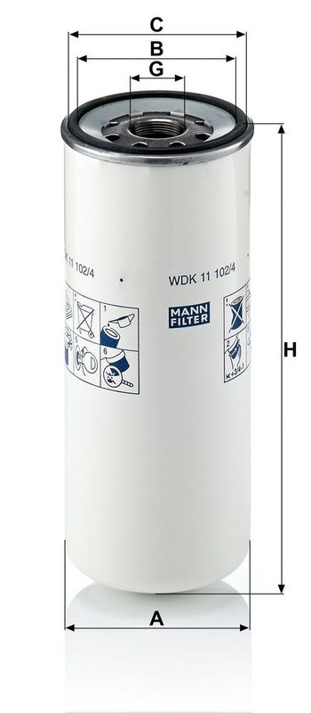 Kütusefilter, MANN-FILTER WDK 11 102, 4