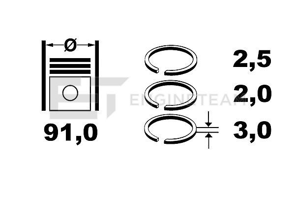 Комплект поршневих кілець, Et Engineteam R4001000