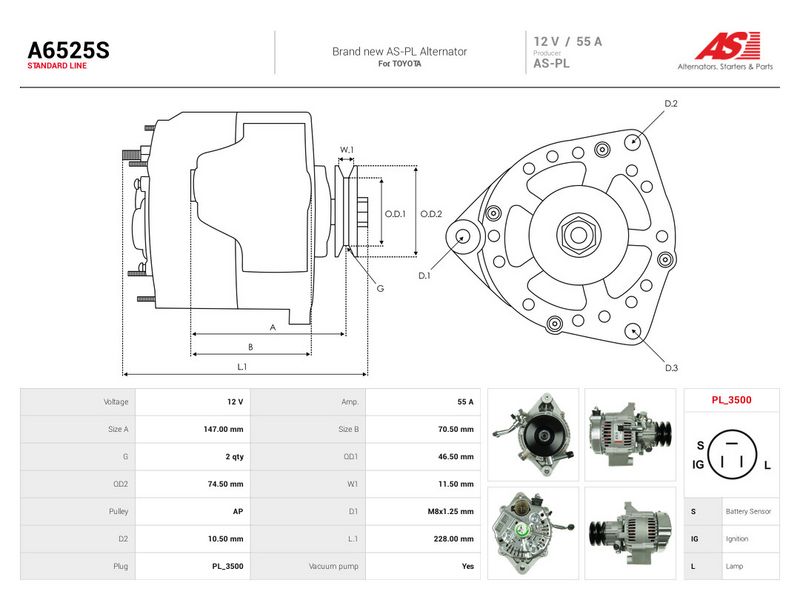 Generaator, AS-PL A6525S