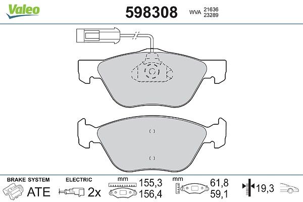 комплект спирачно феродо, дискови спирачки VALEO