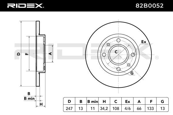 спирачен диск RIDEX