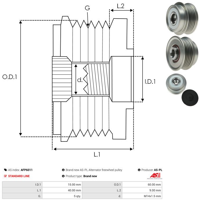 AS-PL AFP6011 Alternator Freewheel Clutch